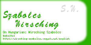 szabolcs wirsching business card